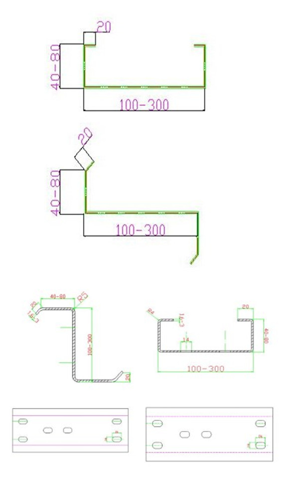 Kalınlığı 1.5 - 3.0mm CZ Purlin için 17 Ana Silindirler Soğuk / Sıcak Rulo Şekillendirme Makinesi